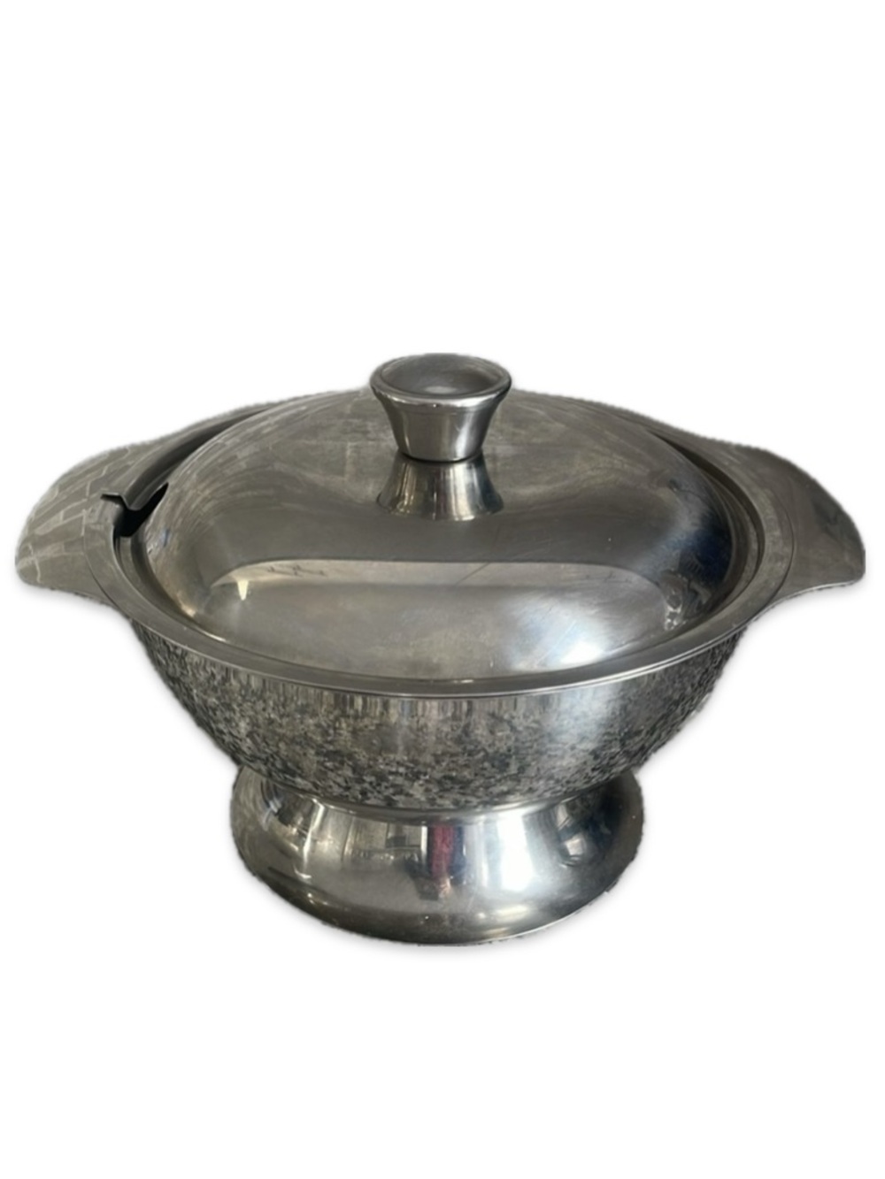 Vintage Zebra Head Thailand Stainless Steel Rice Serving Bowl Pot Lid 18-8